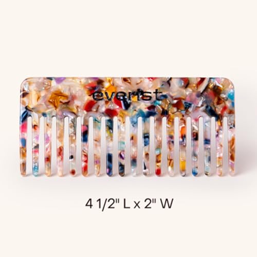 Everist Confetti Comb - Recycled Wide Tooth Hair Comb for All Hair Types - Confetti Variation