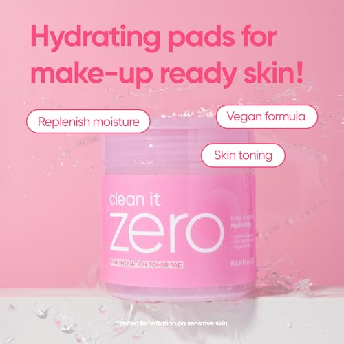 BANILA CO Pink Hydration Toner Pads - Hyaluronic, 70 Count