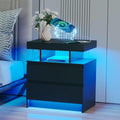 dnbss LED Nightstand with Charging Station & Dimmer, Black Variation
