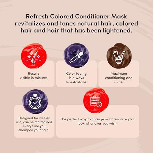 Lisap Red Color Depositing Hair Mask - Deep Conditioning & Shine, 8.45 oz