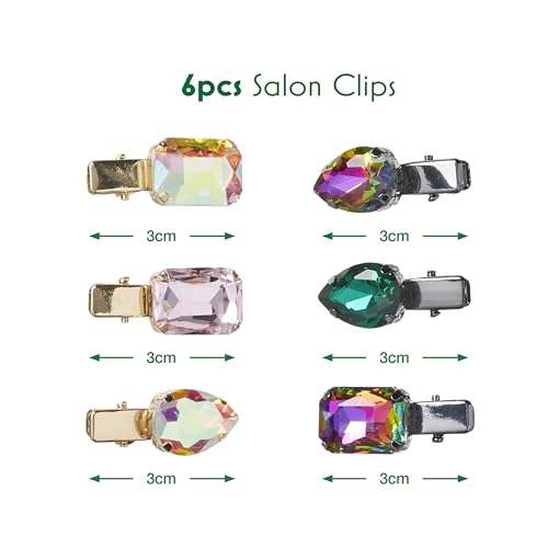 Wicked Gemstone Salon Clips - hair clips - gift box - hair clips for women - gifts for her - hair accessories -Scunci by Conair - 6PK