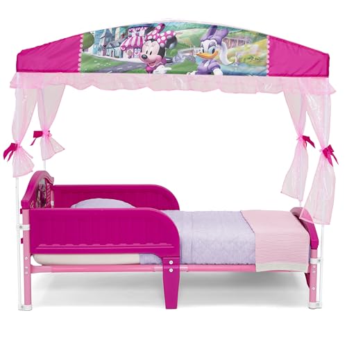 Toddler Bed with Canopy - Minnie Mouse Kids Bed for 15 Months+ - Safe & Easy Transition