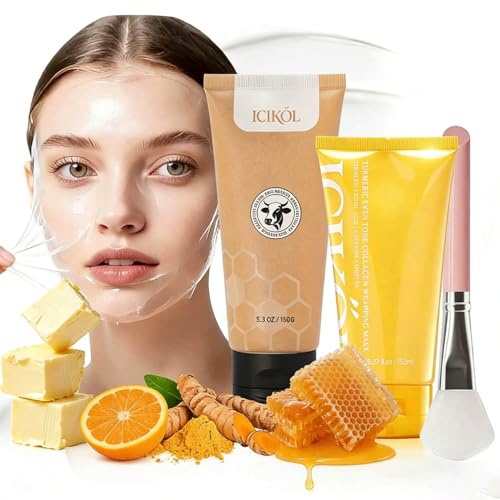 Turmeric Collagen Night Wrapping Mask and Organic Beef Tallow Honey Balm