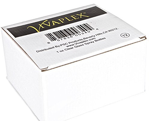 12 Pack 1 oz Glass Bottles with Black Fine Mist Sprayers - Clear Perfume & Essential Oil Containers