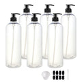 32oz 6 Pack Shampoo & Conditioner Dispenser Bottles with Pump - Clear Plastic