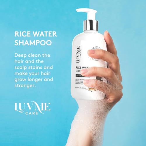 Rice Water Hair Thickening Shampoo & Conditioner Set with Biotin | Strengthening & Volumizing for All Hair Types
