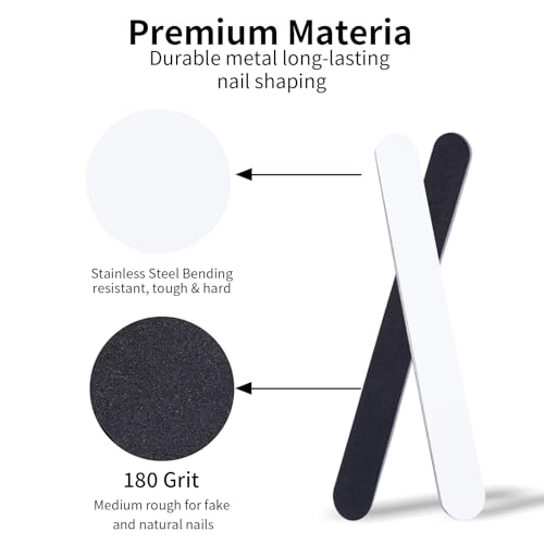 PYD Life 12 Pack Sublimation Nail File Blanks, Stainless Steel Nail File for Natural Nails, Acrylics, or Gel Extensions, Customable Nail Filer is Perfect Gifts for Nail Lovers & Small Businesses