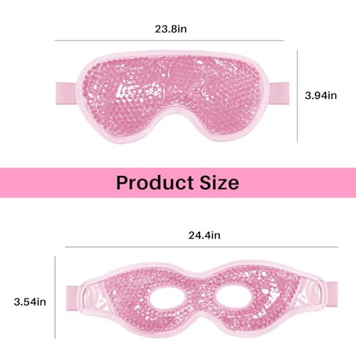 Permotary 2 Pack Gel Ice Eye Mask Cold Therapy Cooling Eye Mask for Relaxtion,Puffy Eyes Relief Reusable Cold & Warm Compress for Puffiness,Dry Eyes,Headaches,Migraines,Stress Relief,Post Surgery