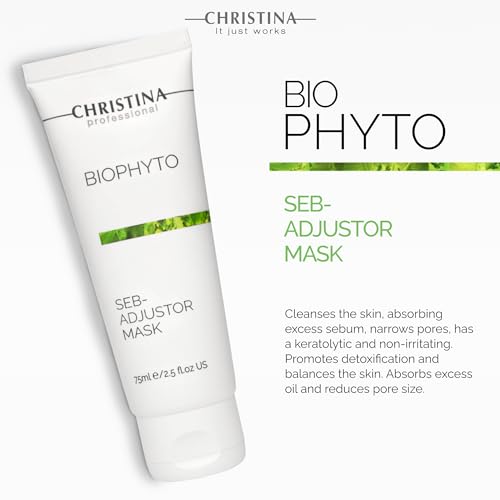 «¯«꫹«ƫ£?«Ê Christina Bio Phyto Seb-Adjustor Facial Mask with Moisture Complex | Face Masks Skincare Targets Acne, Blackheads, and Oiliness | Clears and Balances Skin | Suitable for All Skin Types 75ml