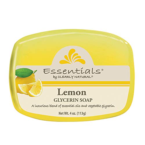 Clearly Glycerin Bar Soap with Lemon Scent - 4 Ounce Pack of 12