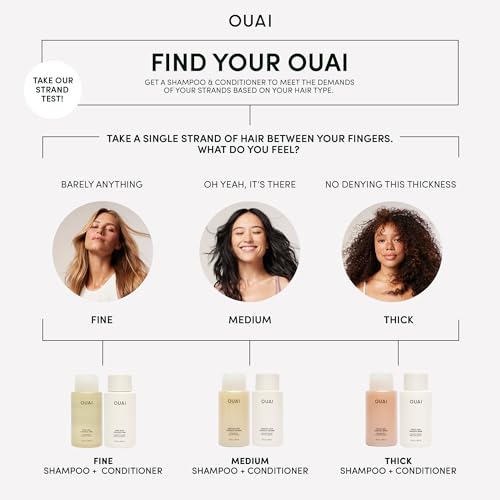 OUAI Thick Hair Mask - Treatment Masque with Almond Oil, Olive Oil, & Hydrolyzed Keratin to Restore Damaged Hair - Phthalate & Paraben Free Masque (3.4 Oz)