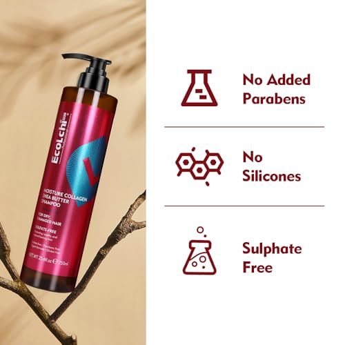 Collagen Shea Butter Shampoo & Conditioner Set for Dry Damaged Hair 750ml+750ml