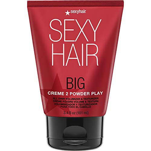 SexyHair Big Creme 2 Powder Play Volumizer 3.4 Oz – All Hair Types, Pack of 1