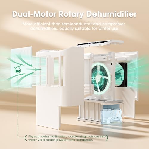 Onsekin Small Dehumidifier for Home & Basement, 2000 Sq.Ft, 2.5L Tank, Drain Hose, Sleep Mode