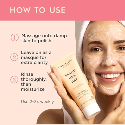 One Love Organics Microderma Scrub & Masque ? Exfoliating Face Scrub and Clay Mask for Smooth, Radiant Skin, Certified Organic & Cruelty Free 100 ml