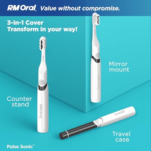 RM Oral Pulse Sonic Powered Toothbrush Soft Black - Rechargeable & Travel-Friendly