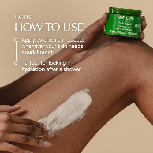 Weleda Skin Food Body Butter 5 Fl Oz in Glass Jar - Nourishing Plant-Based Moisturizer with Shea & Cocoa Butter