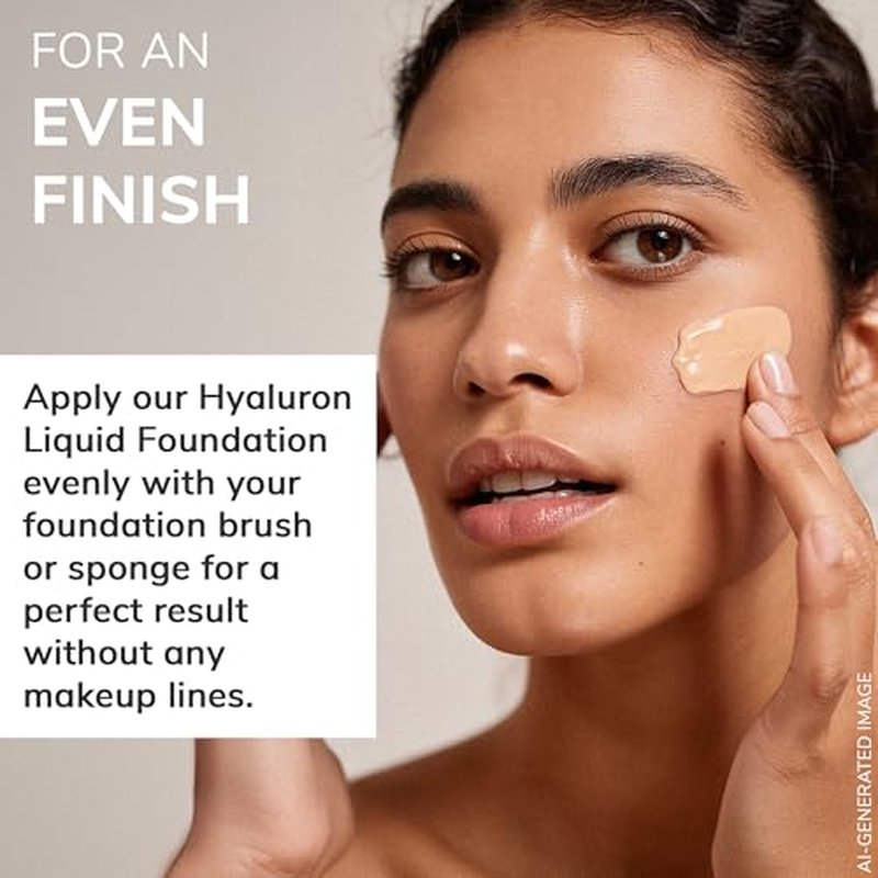 lavera Hyaluron Liquid Foundation - Warm Nude 03 - Foundation Make Up with Hyaluron & Almond Oil for a Flawless Complexion - Face Make Up - PETA Certified - Vegan - Made in Germany - 1 Fl Oz