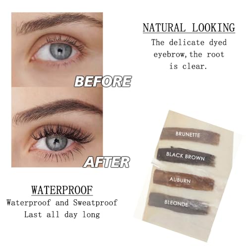 Waterproof Eyebrow Gel for Long Lasting, Highly Tinted Liquid Eye Brow Makeup, Sweatproof, Natural (Black Brown)