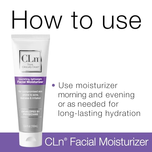 CLn¢ç Facial Moisturizer - Soothes & Calms Skin, Helps Reduce Appearance of Redness, Locks in Moisture without Clogging Pores, Dermatologist & Clinically Tested, 3.4 oz. (Pack of 2)