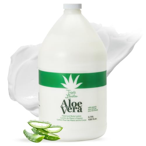 Triple Lanolin Aloe Vera Moisturizing Lotion 128oz for All Skin Types
