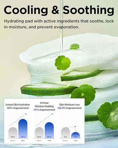 Calming Aqua Toner Pads for Sensitive Skin - 60 Vegan Dual-Sided Masks