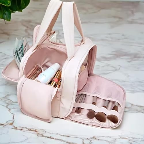 Toiletry Bag, Travelfree Toiletry Bag, Travel Toiletry Bag, 4-in-1 Multi-functional Wide-Open Travel Cosmetic Bag, Waterproof Dry-Wet Separation (Yellow)