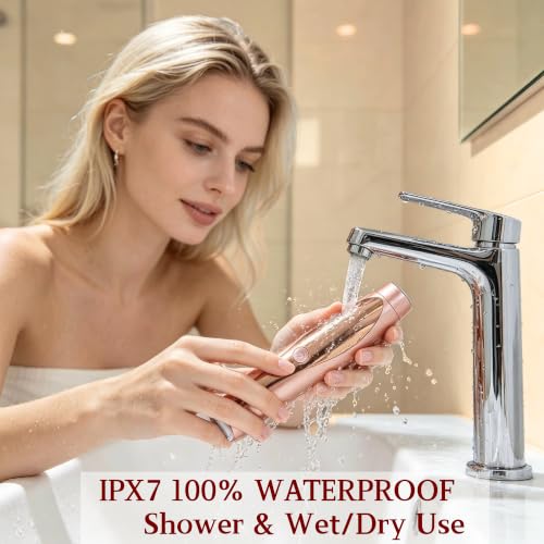 2-in-1 Waterproof Bikini & Face Hair Trimmer for Women - Rose Gold