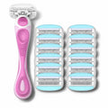 ShaveMOB 6-Blade Women's Razor Kit (Flex Head Handle + 12 Refills) - The Perfectionist Shaving Kit