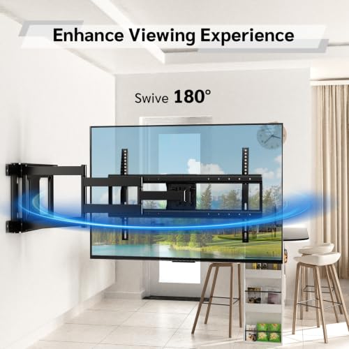 Long Arm TV Wall Mount 180° Swivel Tilt +5/-20° for 32-75 Inch TVs Variation of Fit 32-75 Inch