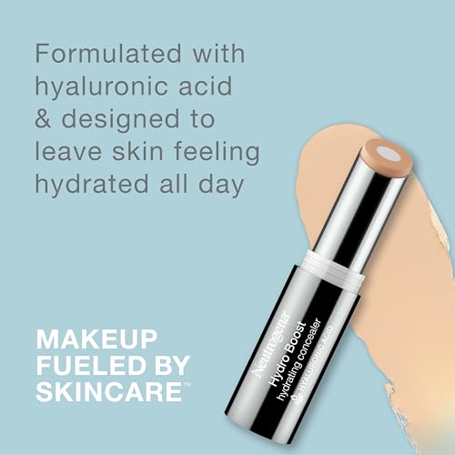 Neutrogena Hydro Boost Hydrating Concealer Stick, Oil-Free, Lightweight Cover-Up Makeup with Hyaluronic Acid Refreshes Dry Skin & Provides Buildable Coverage, 10 Fair, 0.12 Oz