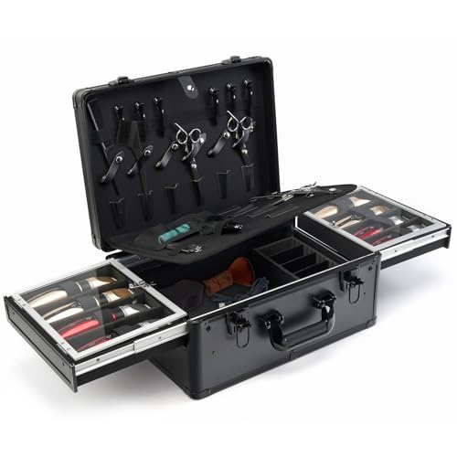 MoyRetty Professional Barber Case with Cap, 16.5" x 12.4" x 7", with Single-Lock System