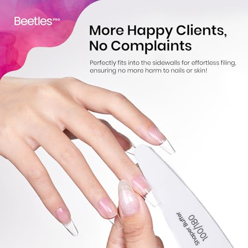 Beetles Pro Nail File Nail Buffer, 52 pcs Sponge File and Buffers for Natural Nails, Double Sides Emery Boards for Nails, Nail Buffer and Shine Kit Nail Filer, 100/180 Grit Nail Files Fingernail Files