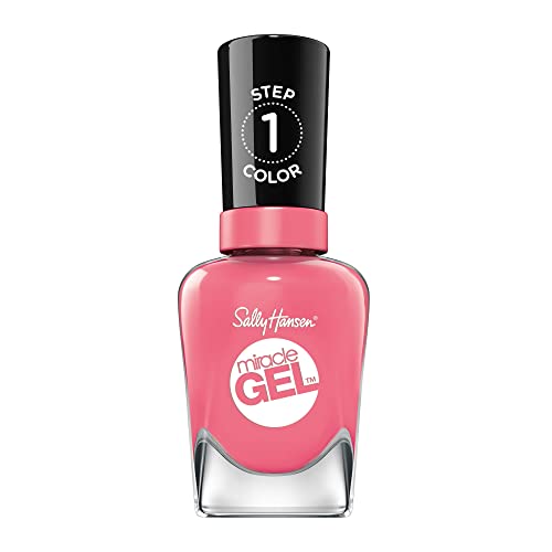 Sally Hansen Miracle Gel¢â, Rain-Glow, Long Lasting, Gel-Like Formula, No UV Lamp Needed, Pink Nail Polish