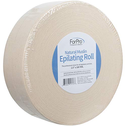 ForPro Premium Natural Muslin Epilating Roll for Body and Facial Hair Removal, Tear-Resistant, Lint-Free, 2.5¡± W x 100 Yards, Natural