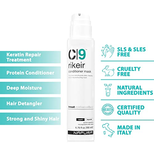 NAPURA C9 Deep Conditioning Hair Mask 6.76 fl oz - Damaged & Dry Hair Repair, Sulfate-Free, Avocado & Jojoba Oil, Protein Treatment, Variation of THIS listing