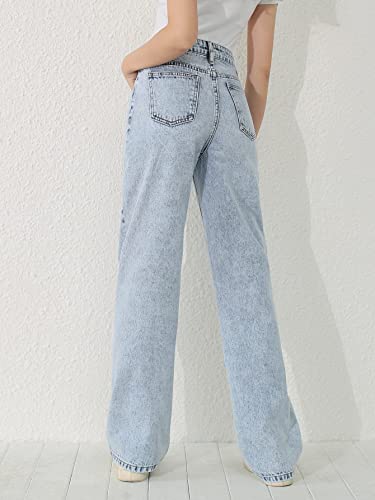 SweatyRocks Girls' Casual Light Wash Jeans - 9 Years