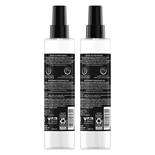 TRESemm? Hair Care Pro Collection Keratin Repair Leave in Conditioner Treatment, Visibly Seals Split Ends, Tames Flyaways for Healthy Looking Hair, 2 Pack - 6.1 Fl Oz Ea