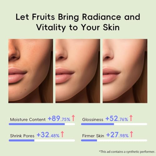 Fruit Skin Care Sets 10 Pcs - Complete Skincare Routine for Women, Hydrating & Nourishing