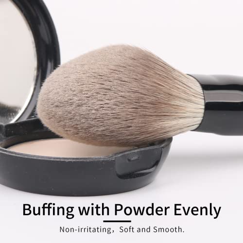 Natural Goat Hair Makeup Brush Set with Walnut Handles - Full Set, Professional