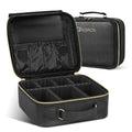 Portable Makeup Organizer Bag with Adjustable Dividers & Brush Holder