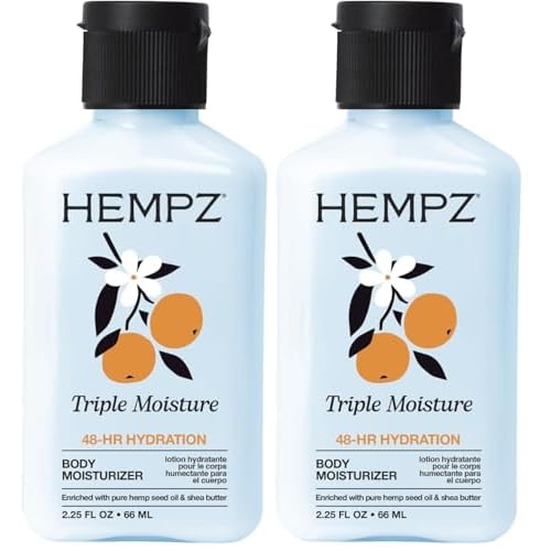 Hempz Sensitive Skin Herbal Body Moisturizer with Oatmeal, Shea Butter for Women and Men,2.25 oz. -Premium,Soothing Body Lotion with Hemp/Cocoa/Mango Seed for Dry Skin -Skin Care Products