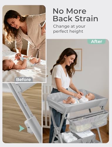 Baby Changing Table with Auto Warmer - Large Portable Folding Diaper Station