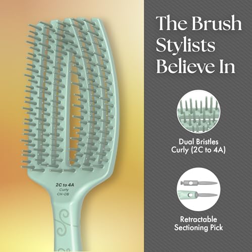 Olivia Garden Dual Bristles Curly Hair Brush for Detangling & Styling