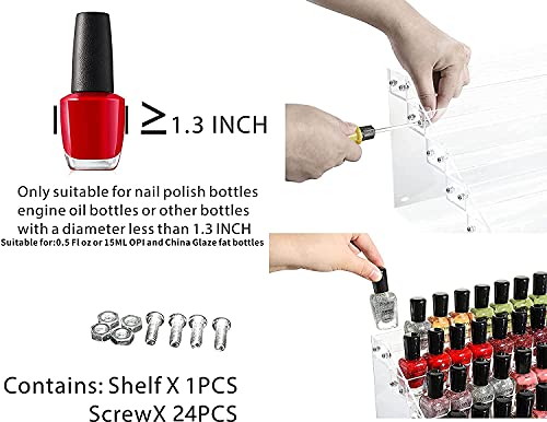 Acrylic Nail Polish & Essential Oil Rack - 6 Layers, Holds 54 Bottles, Clear Organizer