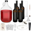Home Brewing Wine Making Kit - Complete Grape Juice Fermentation Set for Beginners, 1-Gallon Jar & Bottles