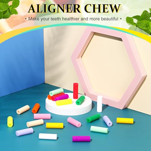 110 Pcs Aligner Chewies 1.4 Inch - Non-Slip Silicone Chewing Trays in 11 Colors & Flavors