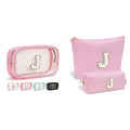 F-color 5 Pack TSA Approved Toiletry Bag and 3 Pack Clear Makeup Bag
