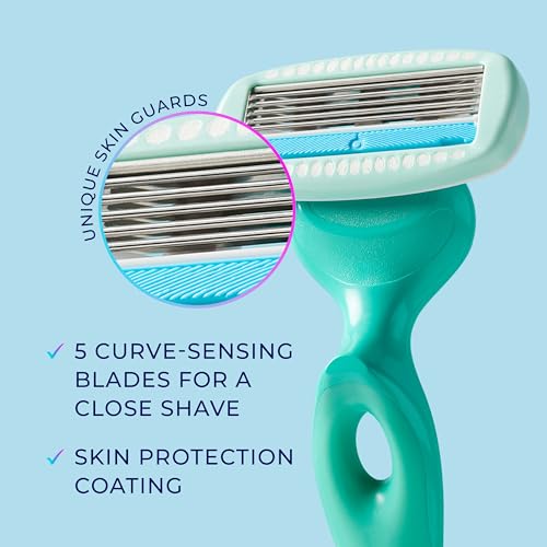 Schick Hydro Silk Sensitive Razor Blade Refills, 6 Count | 5-Blade Sensitive Skin Razors for Women | Womens Razor Refills for Sensitive Skin