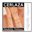 Cerlaza Temporary Tattoos Adult, 29 Styles Fake Tattoos Semi Permanent Tattoo for Women Girls, Realistic Long Lasting Small Rose Tatoo Temporary Kits Flower Floral Stickers Body Art for Hand Neck